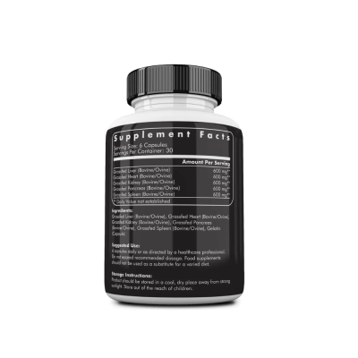 Grass-Fed Beef Organs, 500mg, 180 Cápsulas, Ancestral Supplements
