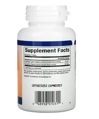 Luteina Xantofila, 20 mg, 30 Cápsulas, Natural Factors