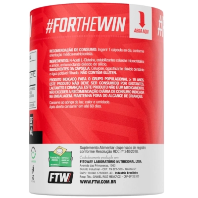 NAC N-Acetil L-Cisteína, 60 Cápsulas, FTW