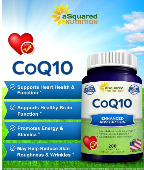 Coenzima CoQ10, 400mg, 200 Cápsulas, aSquared Nutrition