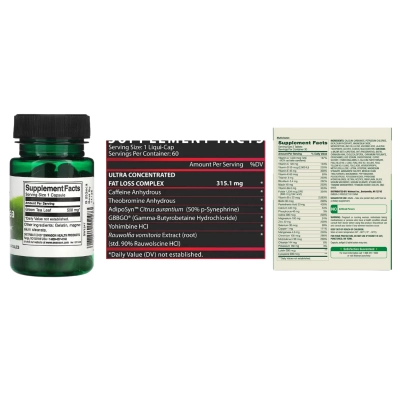 Kit Emagrecimento, GLP-1 Spring Valley + Lipo 6 Black Nutrex + Green Tea Swanson