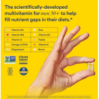 Essential for Men, Multivitamínico para Homens 50+, 60 Cápsulas Sabor Menta, Ritual