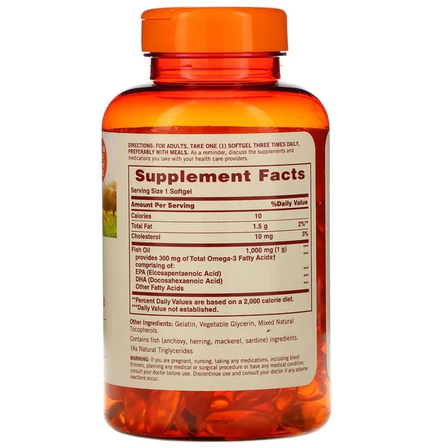 Óleo de Peixe, 1.000mg, 144 Cápsulas, Sundown