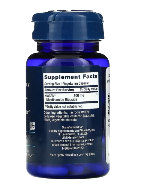 NAD+ Cell Regenerator, 100mg, 30 Cápsulas, Life Extension