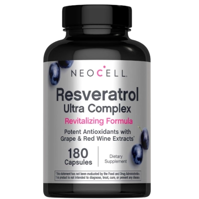 Resveratrol Ultra Complex 1800mg, Extrato de Uva, 180 Cápsulas, NeoCell