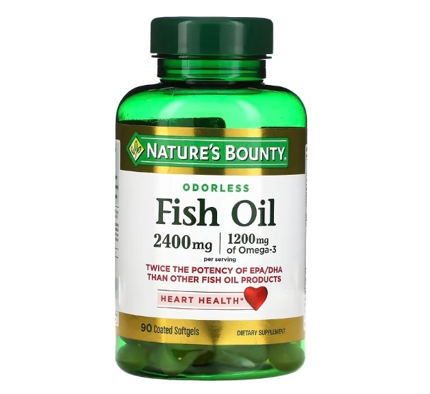 Fish Oil (ômega 3) 2400mg , 90 Cápsulas Revestidas, Natures Bounty