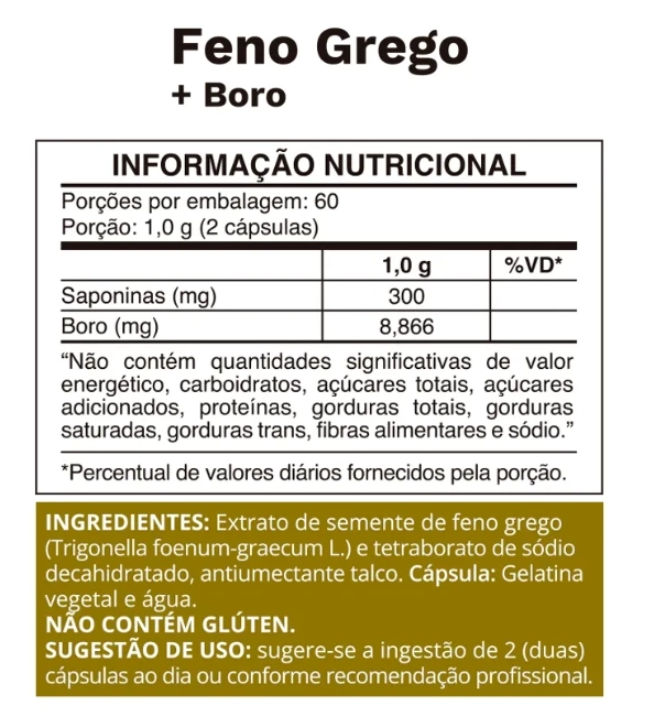 Feno Grego + Boro, 120 Cápsulas, Ocean Drop