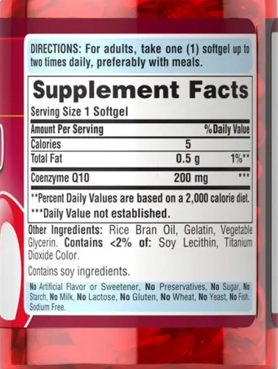 Coenzima CoQ10, 200mg, 30 Softgels, Puritan's Pride