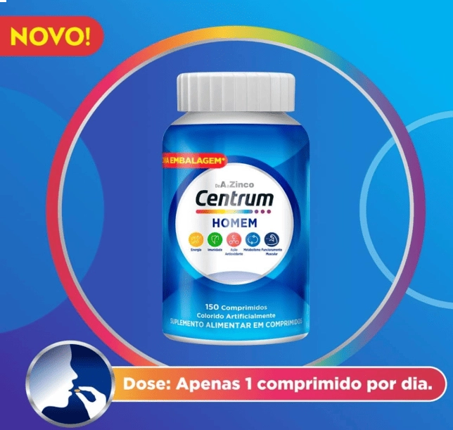 Multivitamínico Centrum Homem, 150 comprimidos, Formula Nacional