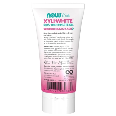 XyliWhite 85g, Gel Dental Infantil, Bubblegum Splash, NOW