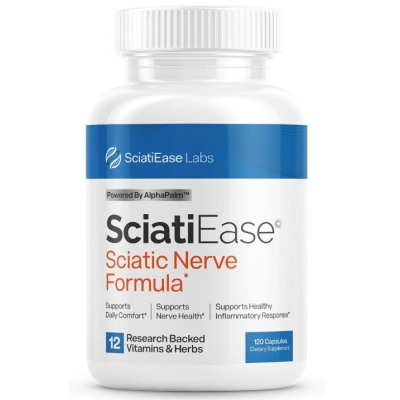 Sciatic Nerve Support Formula, Suporte ao Nervo Ciático e Saúde Nervosa, 120 cápsulas, SciatiEase 