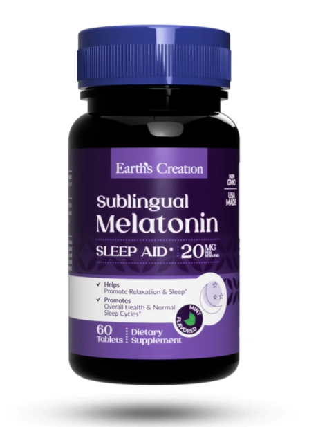 Melatonina 20mg, 60 Tablets Sublingual, Earth's Creation