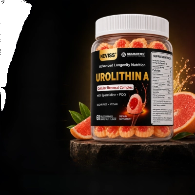 Urolitina A, Nutrição Avançada para Longevidade e Energia Celular, 500mg,  60 Gomas, Neviss