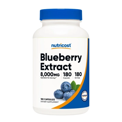 Blueberry Extract, 8000mg, 180 Cápsulas - Nutricost 