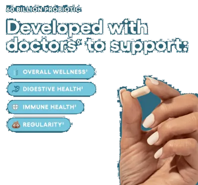 Probiótico 60 bilhões de UFC, 10 Cepas + Prebióticos Orgânicos, 84 Cápsulas, Physician's Choice