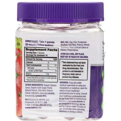Melatonina 5mg, 90 Gomas Sabor Morango, Natrol