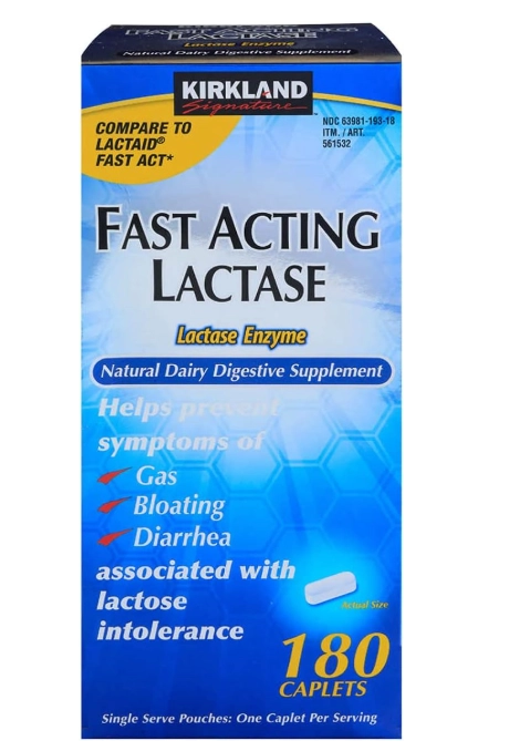 Lactase de ação Rápida, 180 Cápsulas, Kirkland