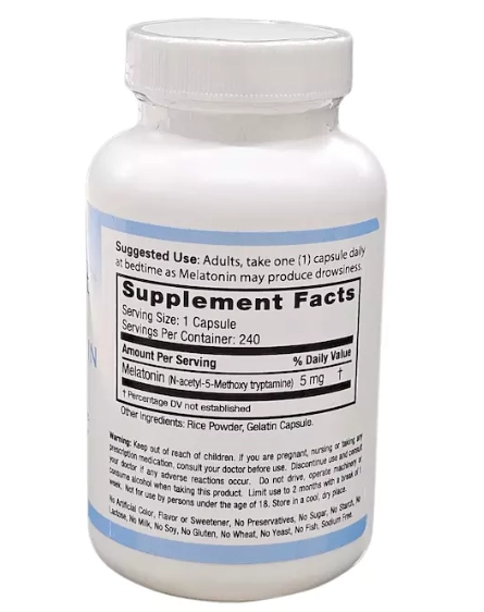 Melatonina 5mg, 240 Cápsulas, Body First