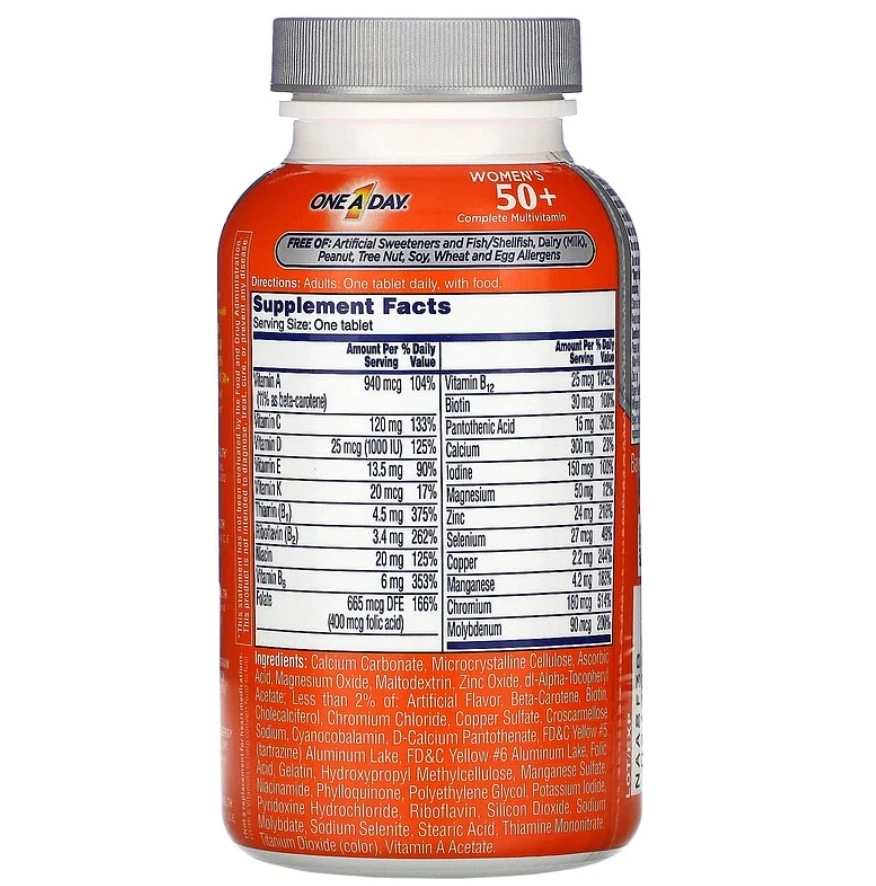 Multivitamínico para Mulheres 50+, 100 Comprimidos, One-A-Day