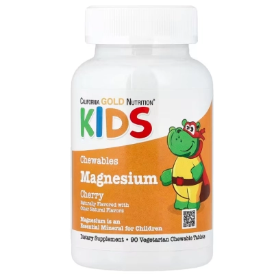 Magnésio para Crianças, 90 Comprimidos Sabor Cereja, California Gold Nutrition