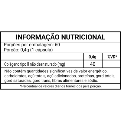 Colágeno Tipo II, 40mg, 60 Cápsulas, Flora Nativa