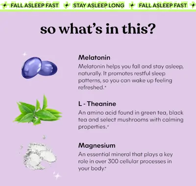 Lemme Sleep, Melatonina 5mg com Elderberry, Magnesium, L-Theanine e Lavanda, 60 Gomas Sabor Frutas Vermelhas