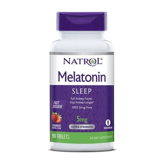Melatonina 5mg, Sublingual, Fast Dissolve, 90 comprimidos, Natrol