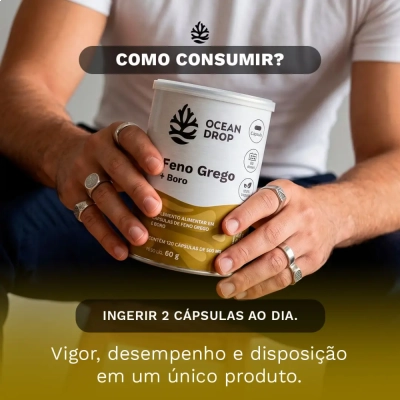 Feno Grego + Boro, Testofen, 500mg, 120 Cápsulas, Ocean Drop