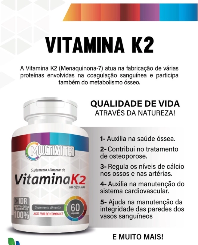 Vitamina K2, 500mg, 60 Cápsulas, Multivita