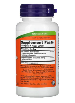 Extrato de Saw Palmetto, 320 mg, 90 Cápsulas, Now