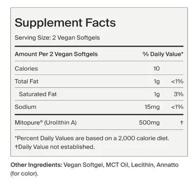 Mitopure Urolitina Envelhecimento Saudável e Renovação Celular, 60 Cápsulas, Time line