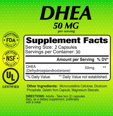 DHEA 50mg, 60 Cápsulas, Alfa Vitamins