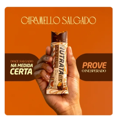 Barra Proteica Bacio di Latte, 3 Unidades 45g Cada, Sabor Caramelo Salgado, Nutrata