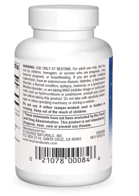 Melatonina 2.5mg, 60 Pastilhas sublingual, Sabor Peppermint, Source Naturals