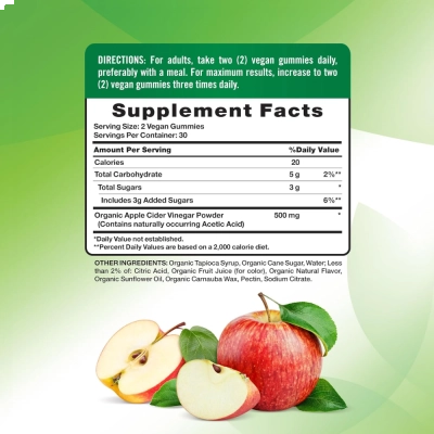 Apple Cider Vinegar (Vinagre de Maçã), 500mg, 60 Gomas, Nature's Truth