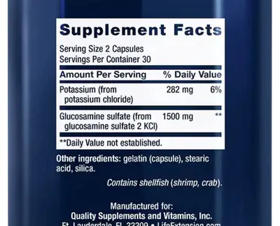 Glucosamine Sulfate, 750mg, 60 Capsulas, Life Extension