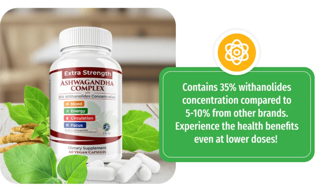 Ashwagandha Complex, 60 Cápsulas, 1 Body