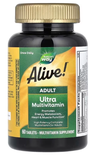 Multivitamínico Alive! Completo de Ultra Potência para Adultos, 60 Comprimidos, Nature's Way