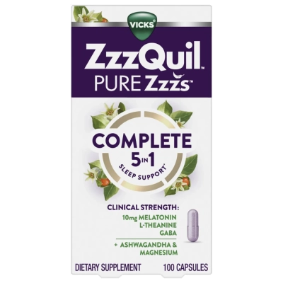 Zzzquil Pure Zzzs, Complete Sleep, 100 Cápsulas, Vicks
