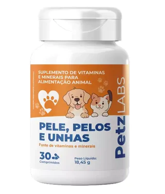 Pele, Pêlos e Unhas, 30 comprimidos, Petz Labs
