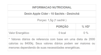 Desinchá, Apple Cider, 10 Sachês