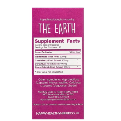 Go With The Flow, Equilíbrio Hormonal e Alívio, 60 Cápsulas, Happy Healthy Hippie