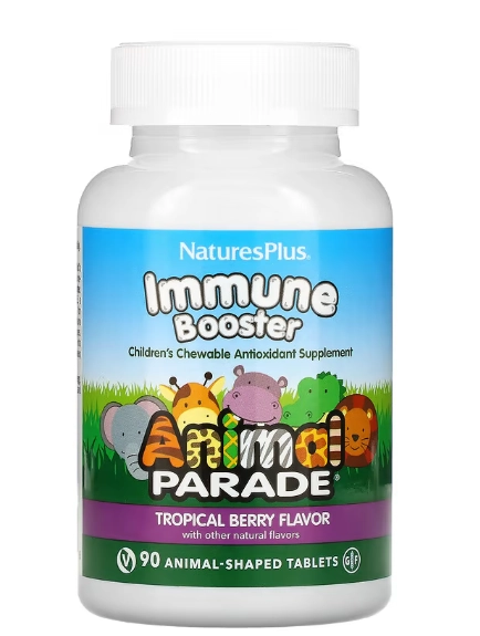 Reforço Imunológico Infantil, 90 Comprimidos em Formato de Animais Sabor Frutas Tropicais, NaturesPlus