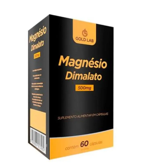 Magnésio Dimalato, 500mg, 60 Cápsulas, Gold Lab
