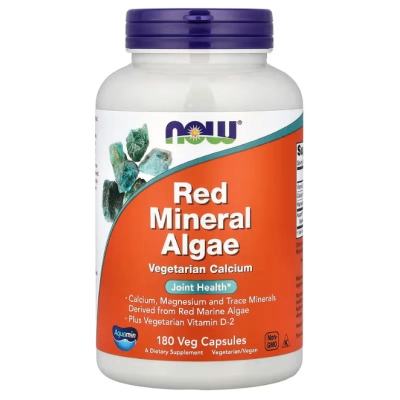 Red Mineral Algae, Algas Minerais Vermelhas, 180 Cápsulas, Now