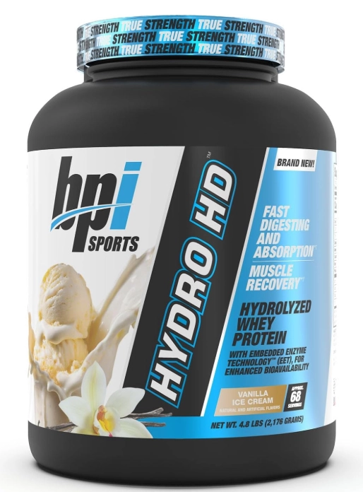Whey Protein Powder, Hydro HD 100% Hidrolisado, 2,176kg Sabor Baunilha, BPI Sports