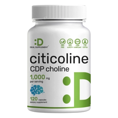 Citicolina 1000mg, Concentração, Energia Mental e Bem-Estar Cognitivo, 120 Cápsulas, Deal Supplement