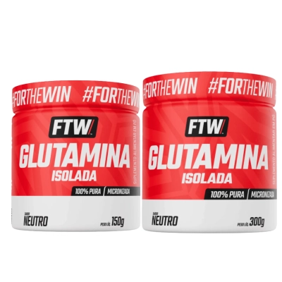 Glutamina Micronizada Isolada 100% Pura, Sabor Neutro, Opções, FTW