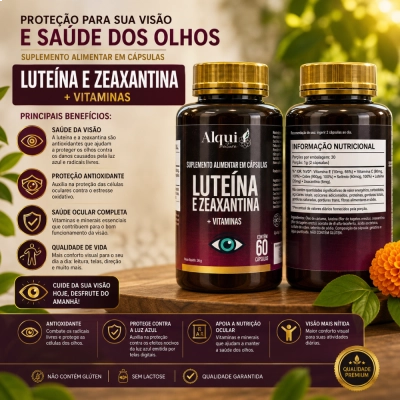 Luteína e Zeaxantina, Saúde dos Olhos, Visão e Bem-Estar Ocular, 60 Cápsulas, Alquimia