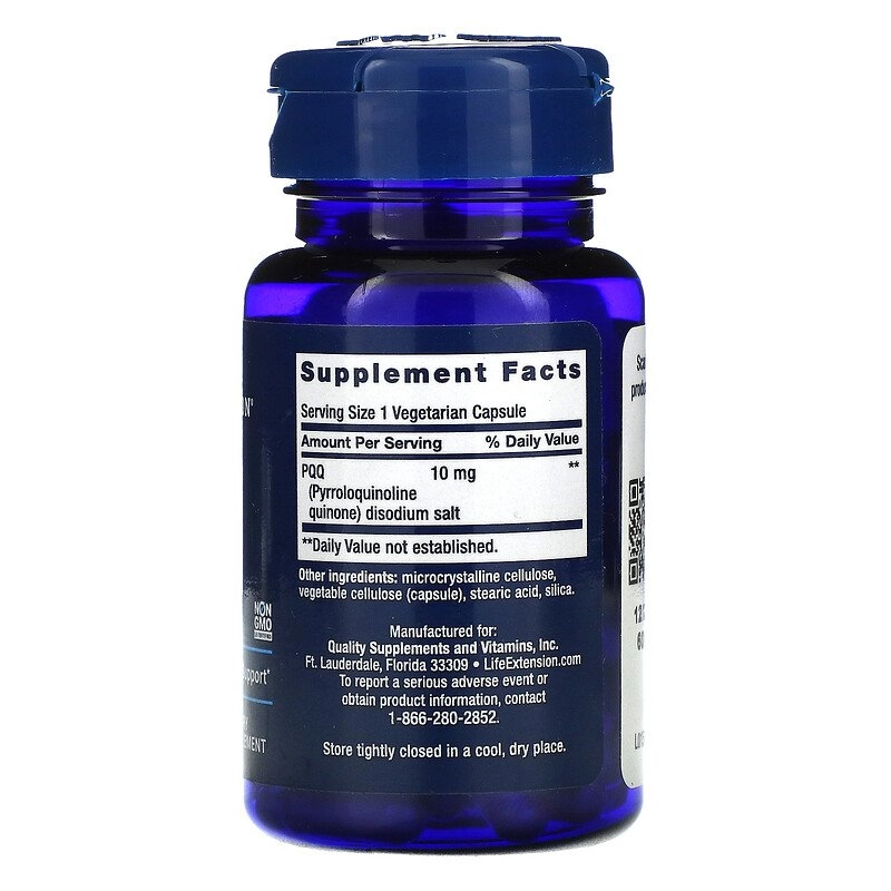 PQQ, (pyrroloquinoline quinone) 10 mg, 30 Cápsulas, Life Extension